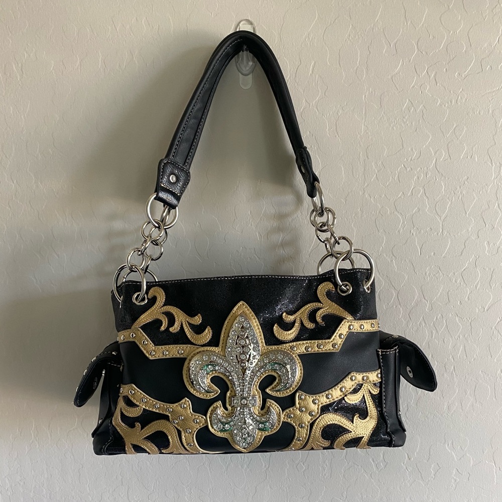 Women’s Fleur de Lis Conceal Carry Shoulder Bag